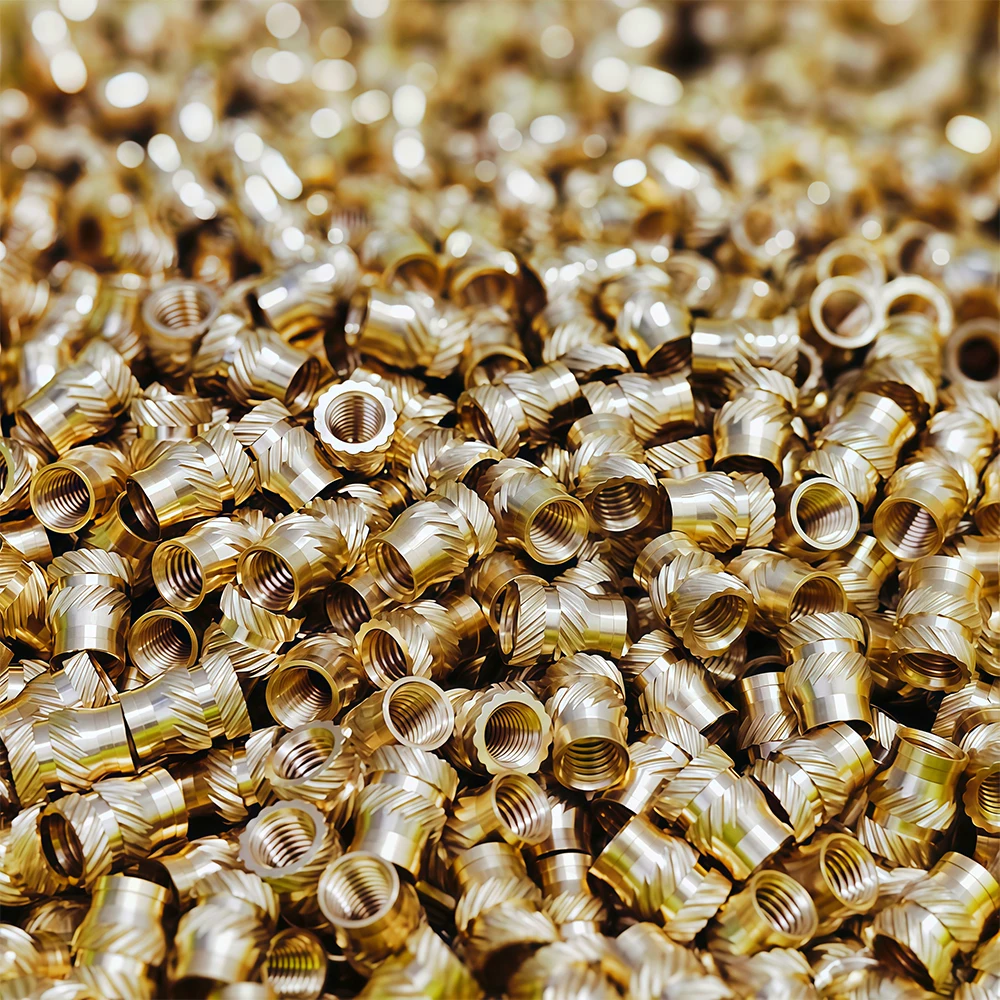 5-15pcsM8 M10 Brass Threaded Insert Nut Hot Melt Heat Knurled Embed Injection Insertnut for 3D Print Plastic Twill Injection Nut