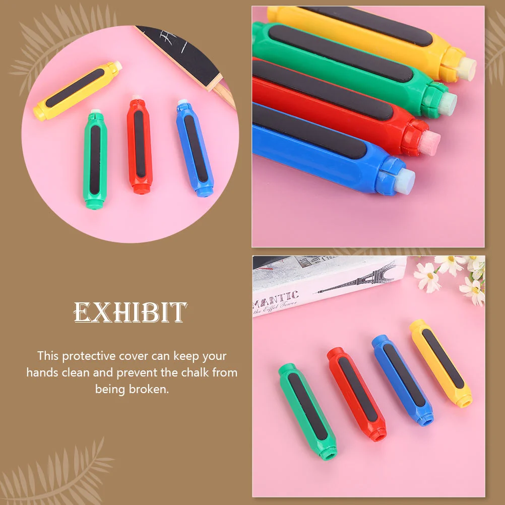 8 Pcs Extender Pen Case Portable Chalk Holder Sleeve Organizer Protector Dust-proof Cover Plastic Stick