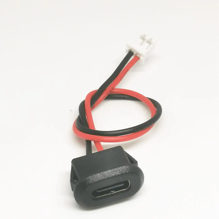 2 Pin USB-C Type Waterproof USB Connector Direct compression female base Female Socket Charging Interface With Welding Wire