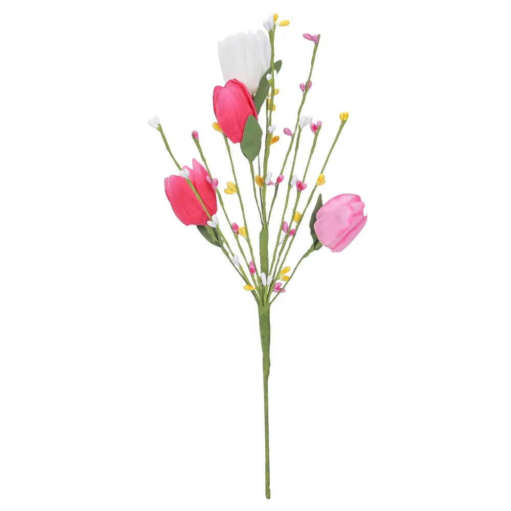 

Fake Love Berry Flower Artificial Tulip Flowers Handmade Real Touch Faux Tulip Branch Realistic 38 cm Fake Flower Teacher's Day
