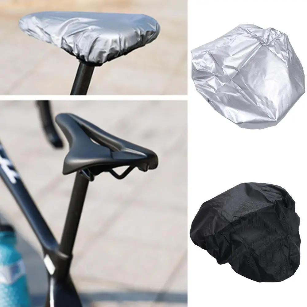 Waterproof Bike Seat Cover Dust Resistant Comfortable Bicycle Saddle Cover Dust-proof Black&Silver Bicycles Saddle Seat Protect