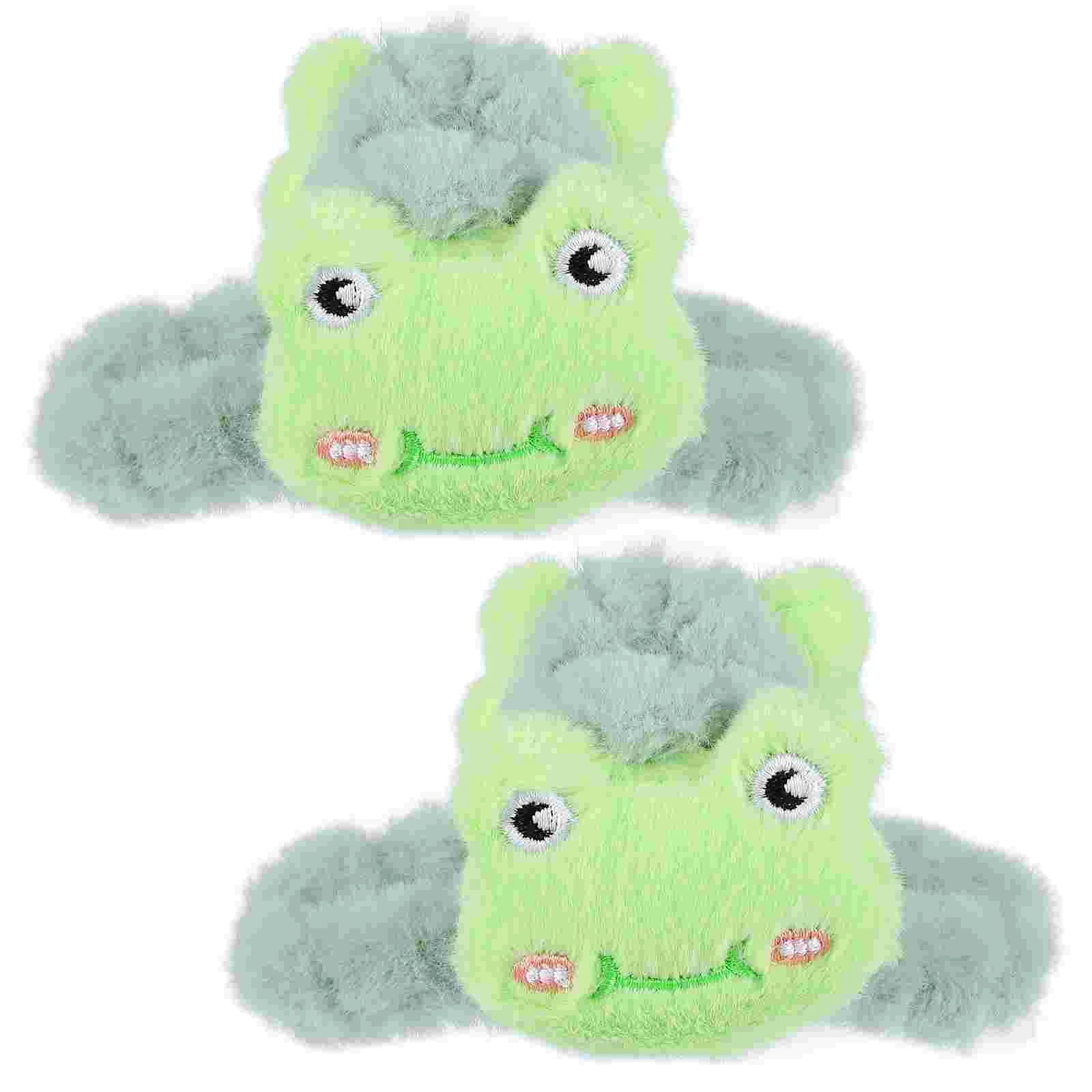 

2 Pcs Fluffy Hairpin Claw Clips for Thick Big Plush Dense Frog Cute Miss