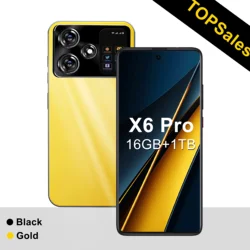 정품 Pooc X6 프로 스마트폰 글로벌 버전, 16G + 1TB, 4G/5G 듀얼 심, Xioam 휴대폰, 안드로이드 잠금 해제 휴대폰, 셀룰러