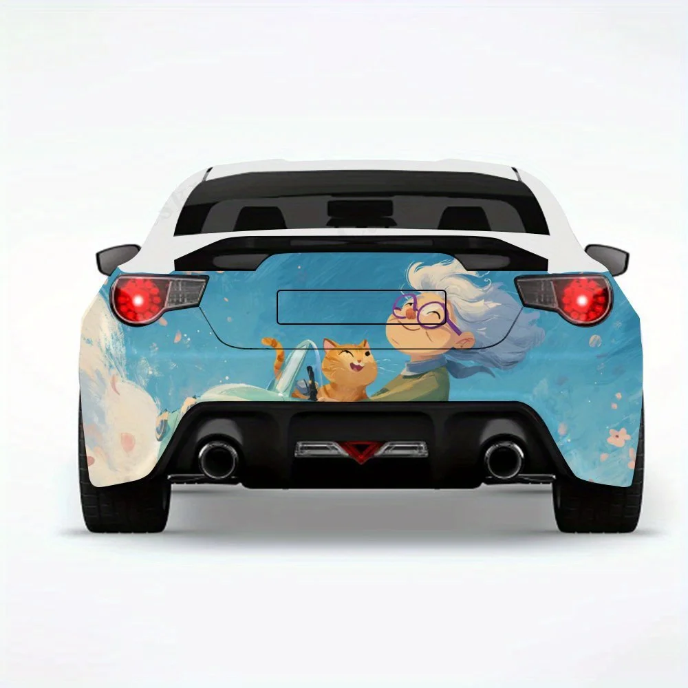 

Кот в летающей машине — виниловая наклейка на заднюю часть автомобиля, водонепроницаемые самоклеящиеся виниловые наклейки для хвоста и бампера автомобиля, украшение Pr