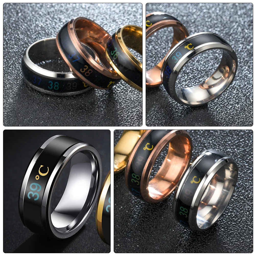 

Intelligent Temperature Ring Finger Monitor Christmas Rings Stainless Steel Lovers