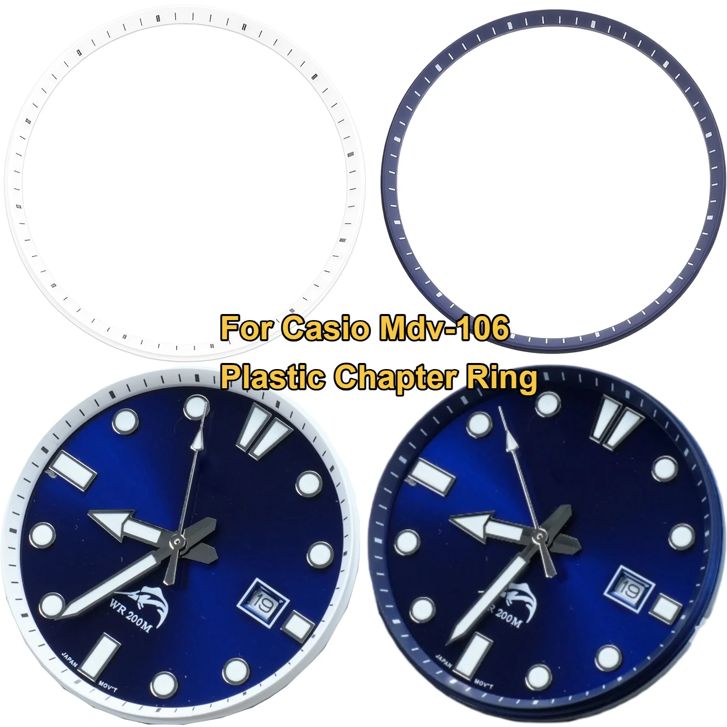 Refit Parts Mod Kit Mdv-106 32.7mm Mdv-106 Plastic Chapter Ring For Casio Swordfish Mdv106 Watch Case Intra-film Ring accessorie