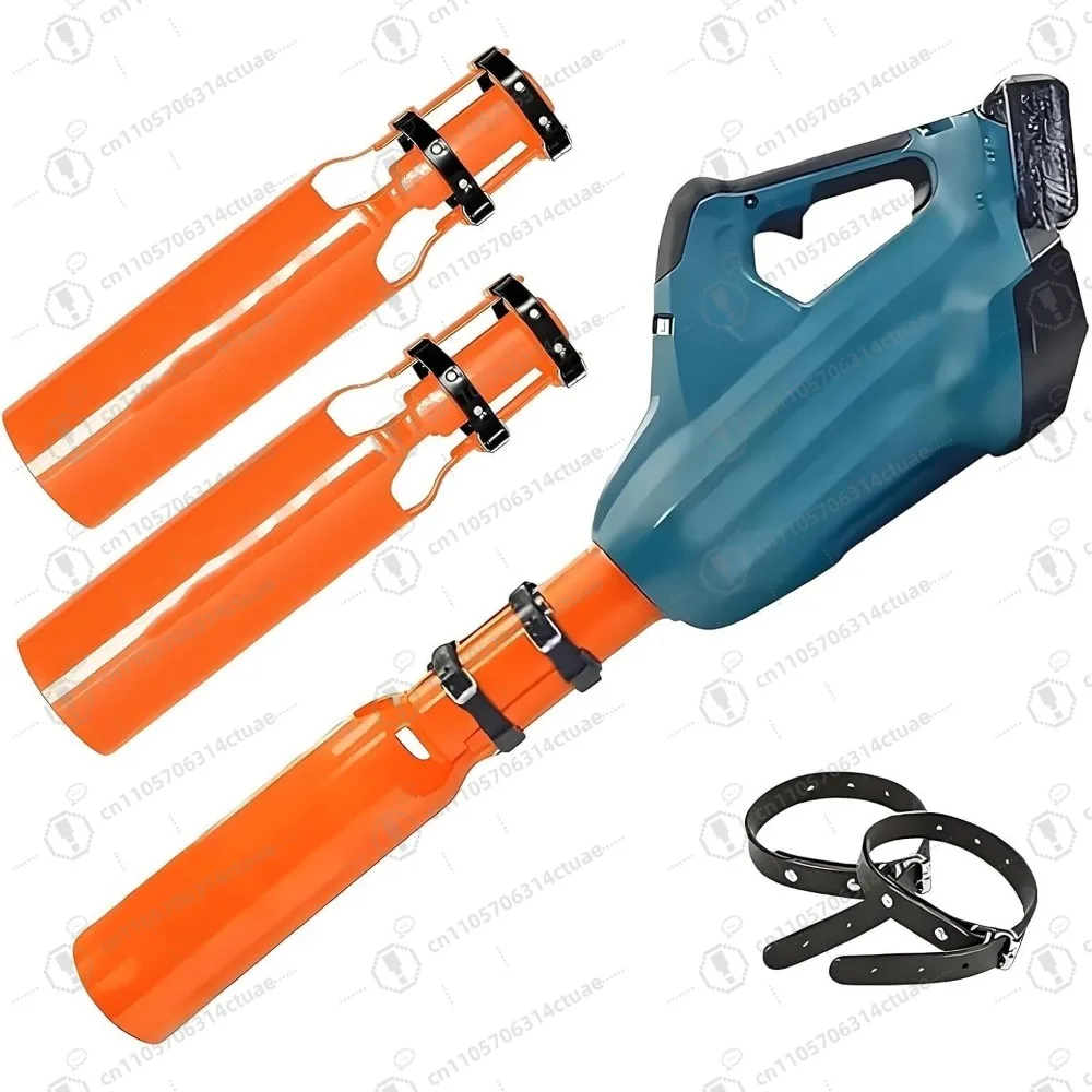 

High-Velocity Leaf Blower Attachment, Venturi Airflow Booster Nozzle for 2X Power - Universal Fit (2-Pack, Orange & Black)
