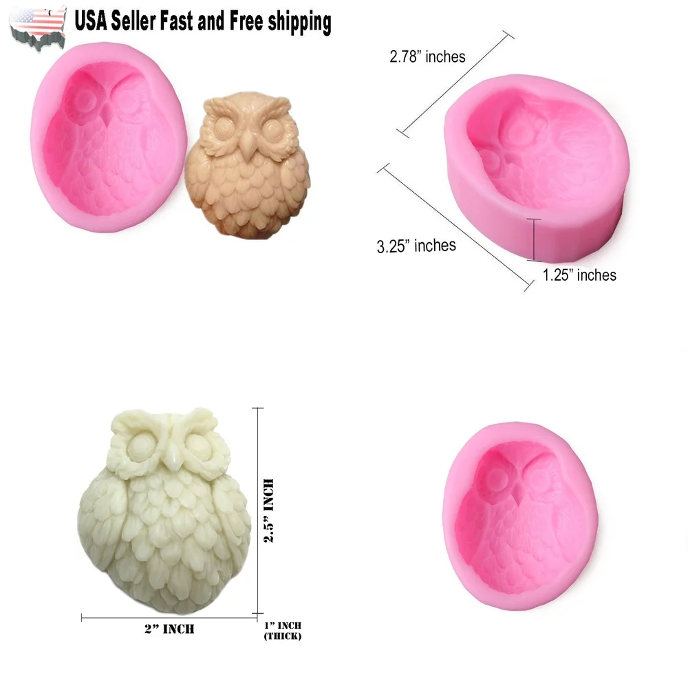 

Owl DIY Soap Making Mold Silicone Craft Molds for Homemade Soap Bars Kids Art Projects Bath Gifts Easy Release Non Stick