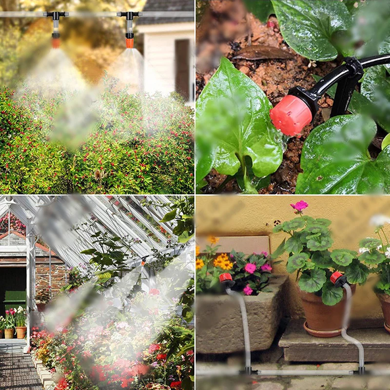 50 Pcs Of Eight-hole Little Red Hat Dripper Red 8-hole Adjustable Flow Dripper Gardening Micro-spray Drip Irrigation Nozzle