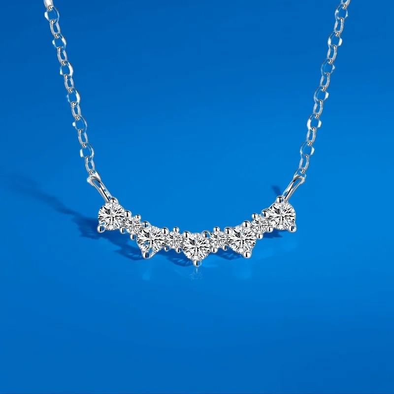 

Moissanite Full Diamond Choker Necklace S925 Silver Evening Banquet Women's Light Luxury GBA Certified Exquisite Free Gift Box