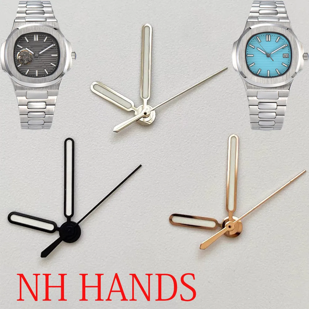 Juego de manecillas Aiguille NH35, manecillas de reloj de oro rosa y plata, luminosas verdes para NH34 NH35 NH36 Nh38 NH70 NH72, manecillas de relojes