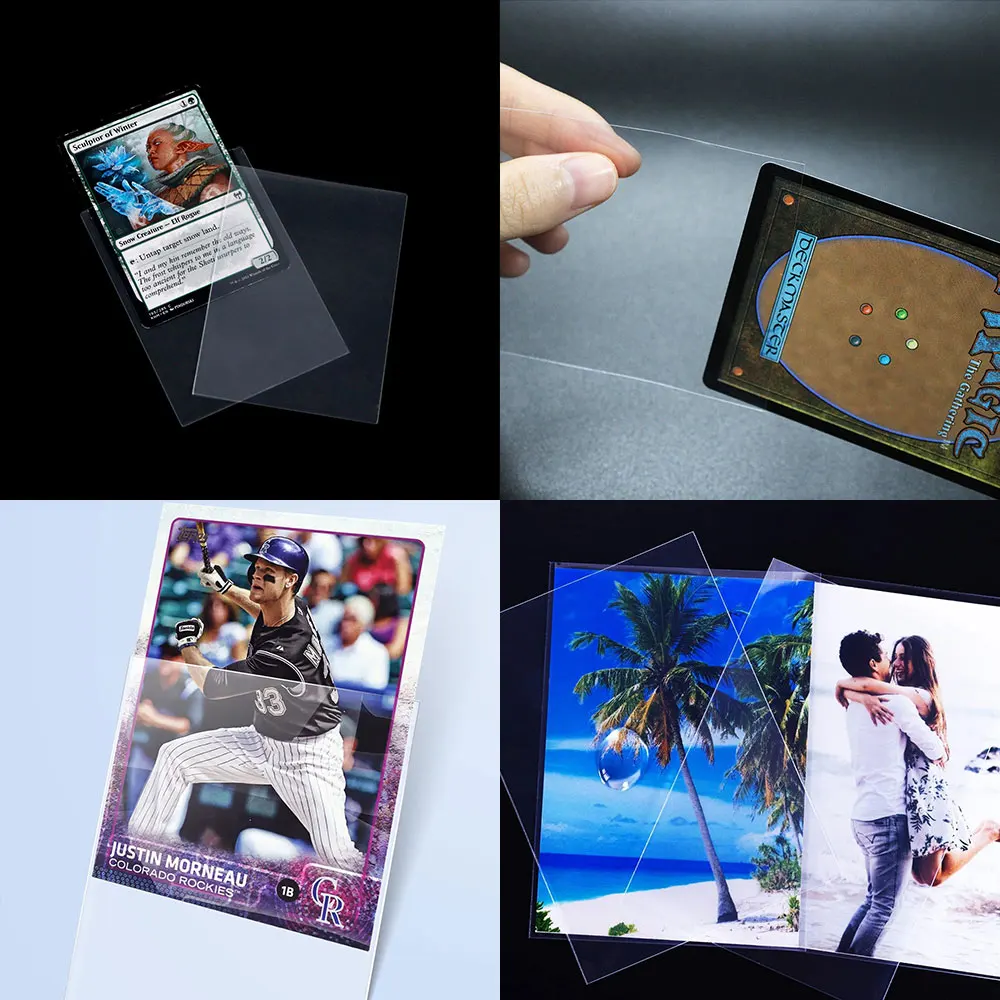 business card protector sleeves Fengek 50 Packs Clear Holder Sleeves, Side-Open Waterproof Card PVC Soft for Credit Cards, Driver's License : Office Products term protection EEEkit 25Pcs Trading Card Binders
