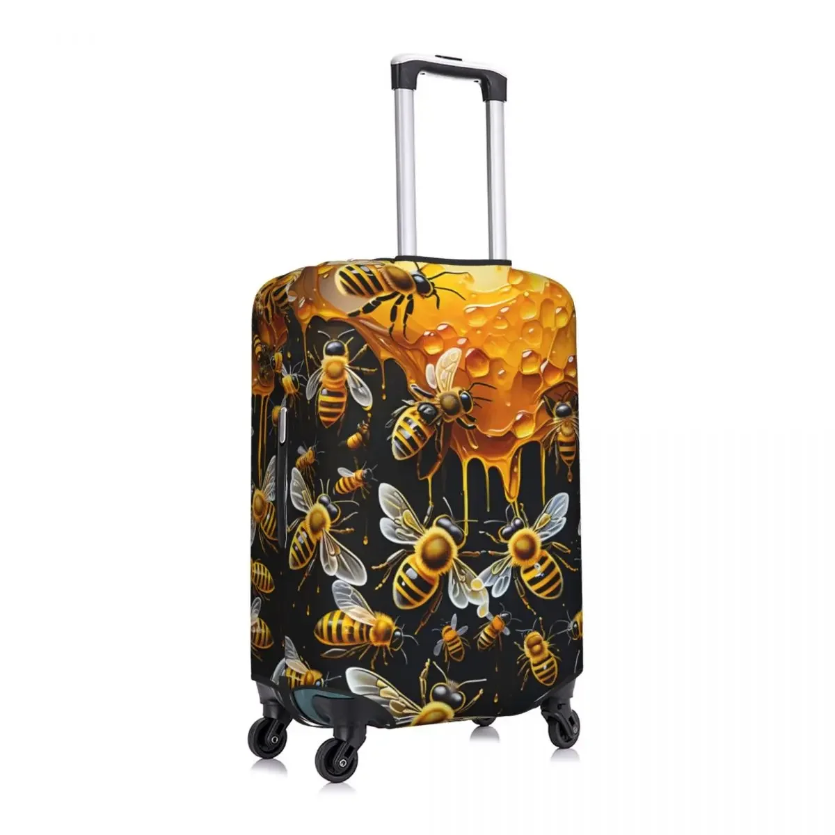 Capa de bagagem de abelhas de mel personalizada capa protetora de mala de viagem elástica terno para 18-32 polegadas