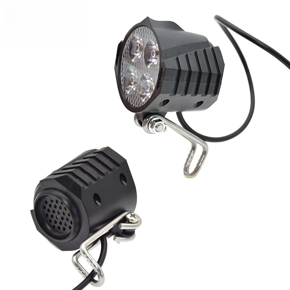 Electric Bike LED Headlight Tail Light Turn Signal Switch Five Star Horn Full Light Kit-2PCS