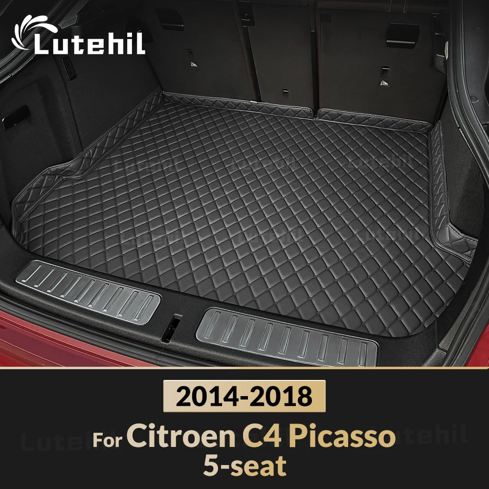 Lutehil Tappetino per bagagliaio per Citroen C4 Picasso 5 posti 2014 2015 2016 2017 2018 Accessori interni di design High Edge