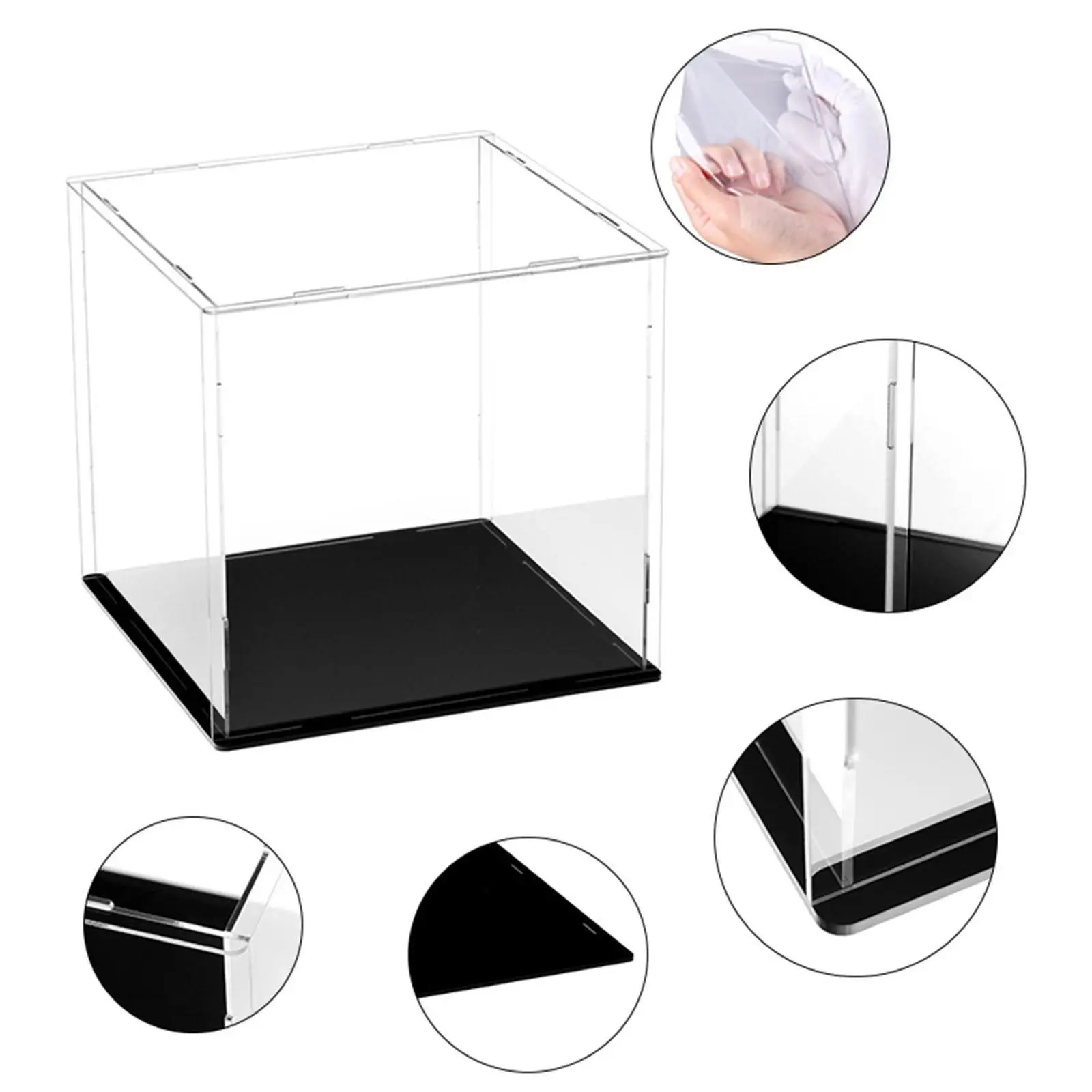 Display Case Stackable Transparent Display Stand Dustproof Storage Basket Figures Display Stand Showcase for Toys Handbag Dolls