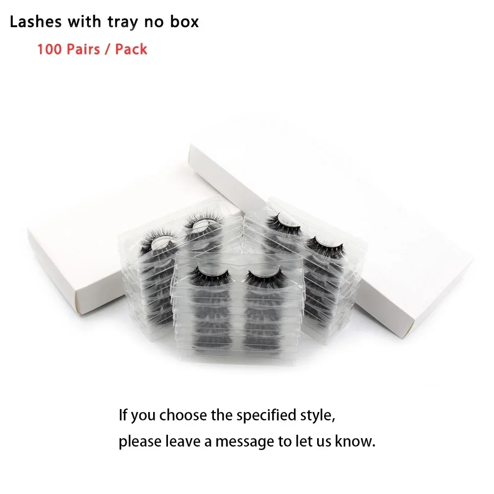 バルク 3D ミンクまつげ 100 ペア/パックまつげトレイなしボックス手作りフルストリップまつげふわふわつけまつげメイクアップ卸売