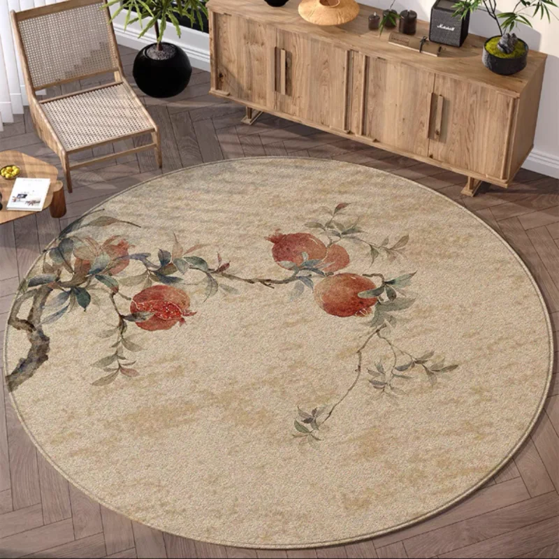 

Round Rug with Exquisite Pomegranate Design, in Warm Tones, Perfect for Living Room Decor, Bringing a Touch of Nature Carpet