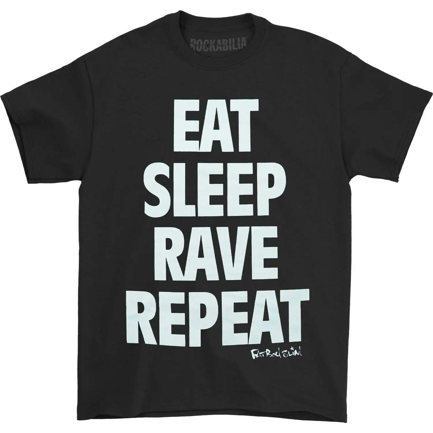 

Мужская футболка Fatboy Slim Eat Sleep, маленькая, Черная