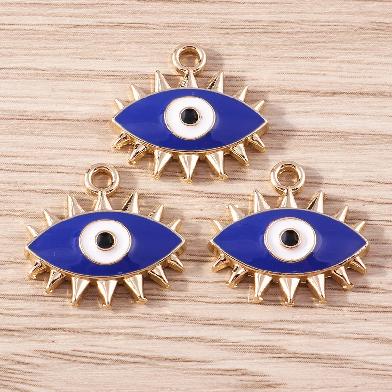 Tusember 20 Stück/Set 18*17mm Böhmische Türkische Böser Blick Anhänger für Schmuckherstellung Ohrringe Halskette Armband DIY – Detail 3