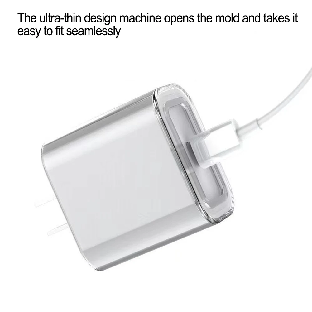 Transparent Phone Charger Adapter Protective Case Full Cover Shell 18W 20W  Mobile Phone Accessories