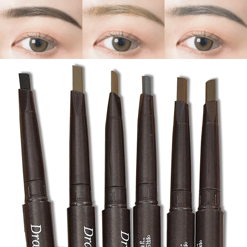 Crayon à sourcils double extrémité ultra fin, 5 couleurs, imperméable, résistant à la sueur, longue durée, cosmétiques professionnels, maquillage pour femmes