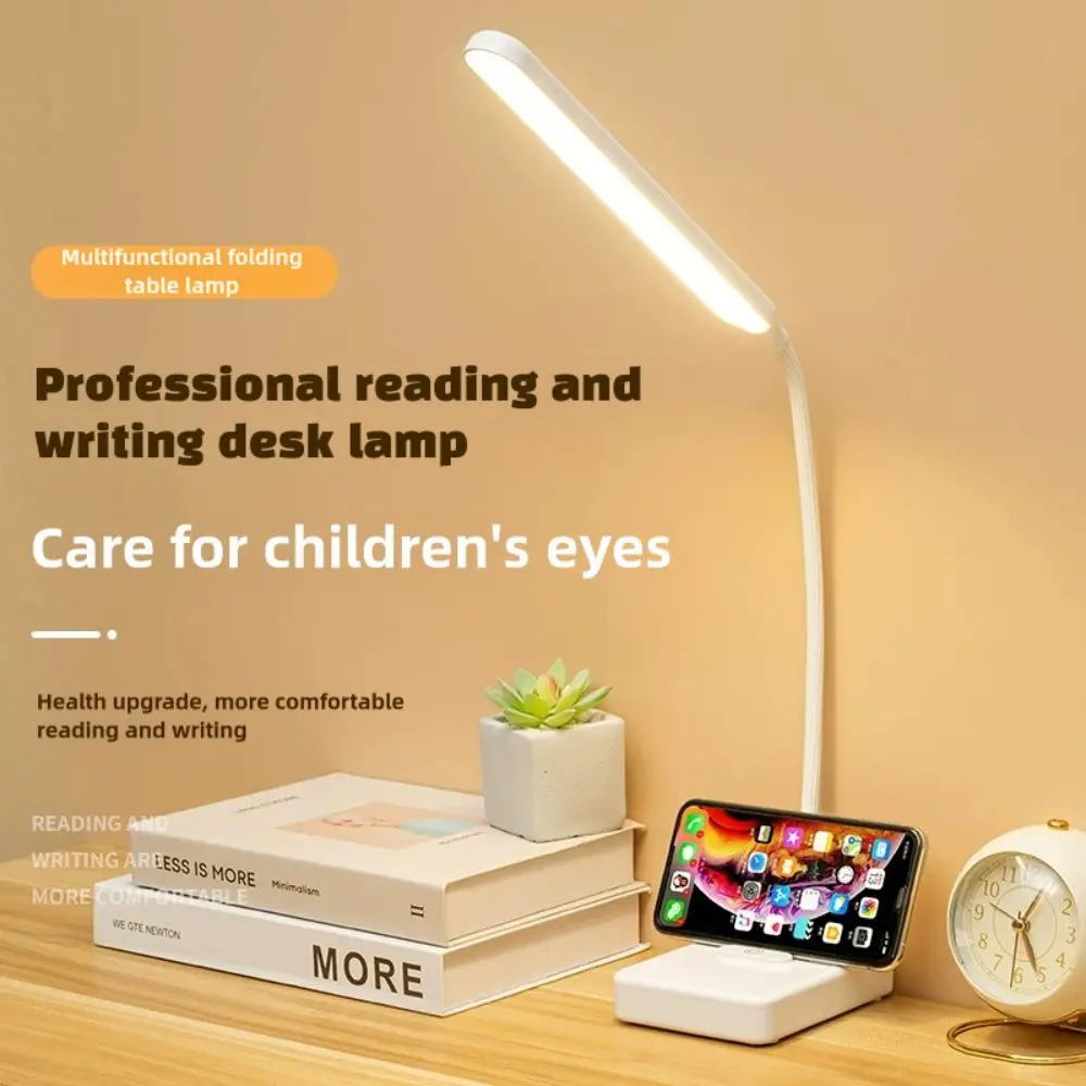 

USB Rechargeable ​LED Desk Lamp Foldable Touch Dimmable Reading Light 3 Modes Eye Protection Study Lamp for Students/Office