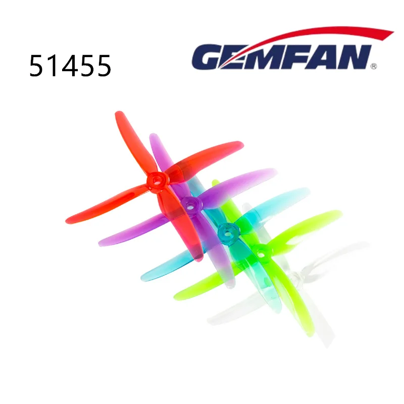 51455 4 Blade Propeller Gemfan Hurricane X Props 5mm Mounting Hole RC FPV Racing Drone Multirotor Freestyle CW CCW 6Pair/12Pcs