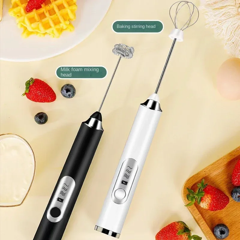 Egg Beater Wireless Electric Milk Fother Whisk USB Rechargeable Handheld Coffee Blender Milk Shaker Mixer Foamer Food Blender