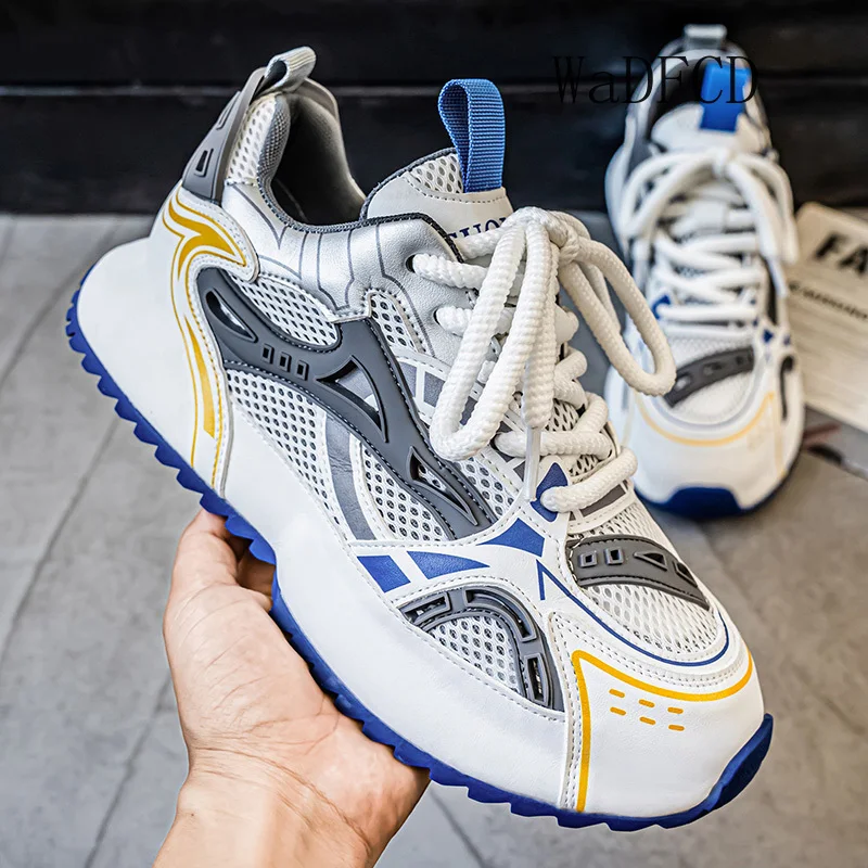 Chunky Sneakers Herren Designer Cover Bottom Sportschuhe Mode Lässig Leder Mesh Atmungsaktiv Erhöhte interne Plateauschuhe