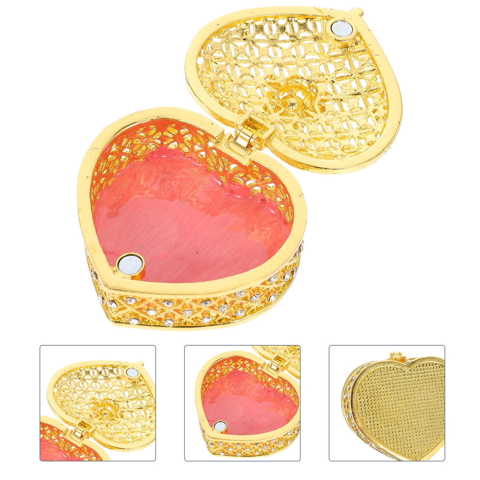 Heart-Shaped Earring Case Exquisite Necklace Box Jewelry Storage Supply Bedroom Living Room Dormitory Decorative Organizer