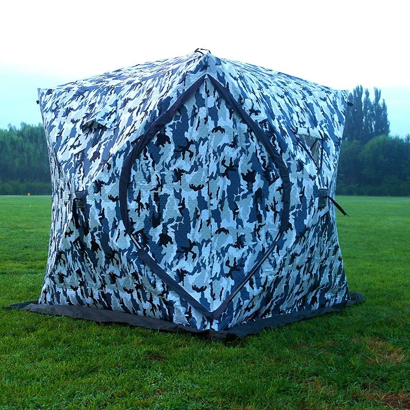 Outdoor Winter Fishing Tent Flame Retardant Windproof Oxford Padded Warm Snow Fishing House Winter Fishing Sauna Tent