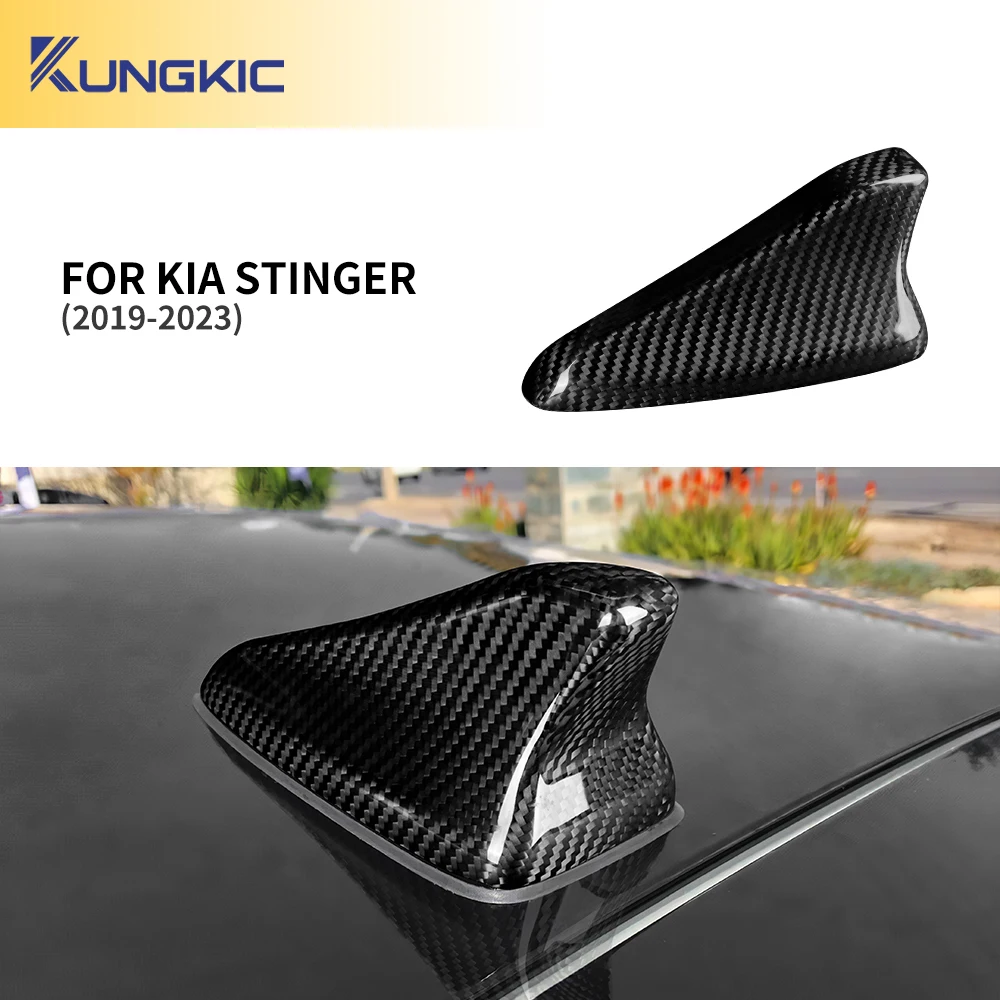 

Твердое сухое углеродное волокно для KIA Stinger 2019 2020 2021 2022 2023 леворульный/праворульный автомобильный кожух антенны плавник акулы из настоящего твердого углеродного волокна