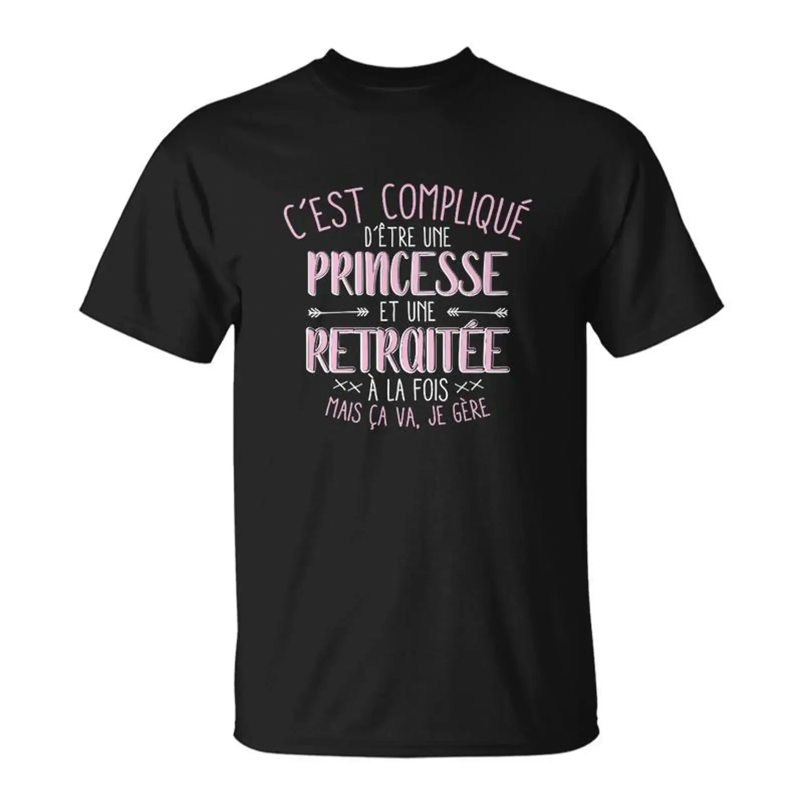 Princess and Retiree T shirt Humor for Retirement Cadeauxyz vintage Washed Stylish Casual Unisex homme Slightly Comfortable