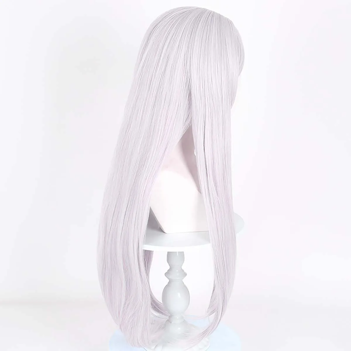สาวฮาโลวีนปาร์ตี้อะนิเมะ Frieren คอสเพลย์เงินวิกผมยาวตรงสําหรับผู้หญิงที่งานศพ