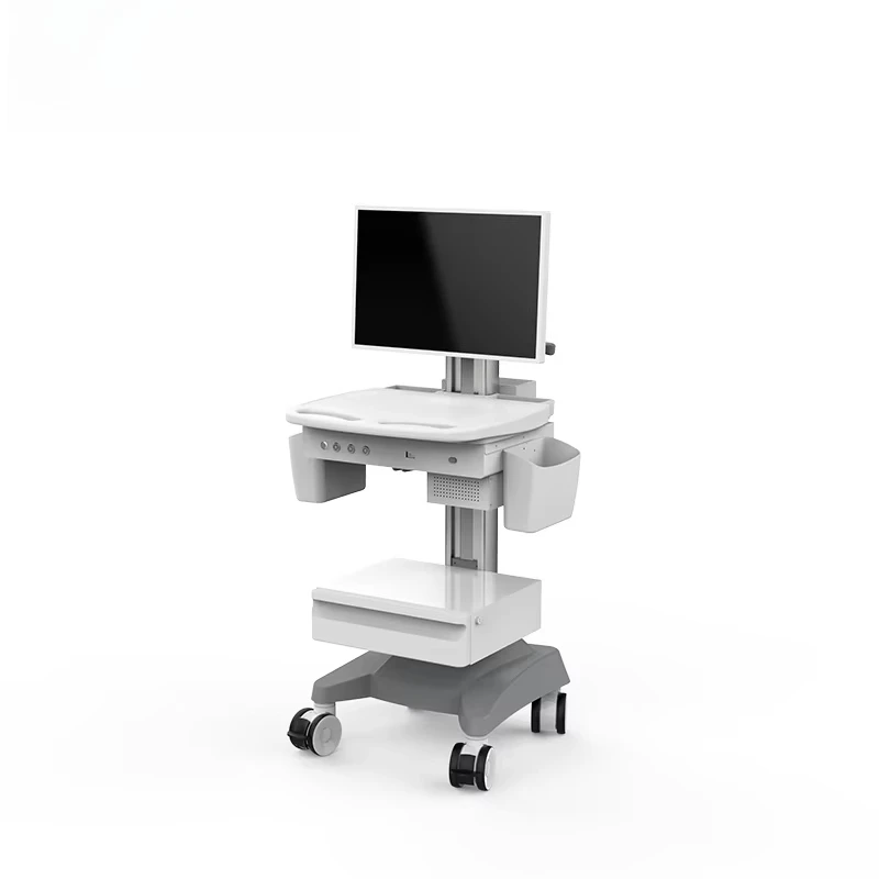 Industrial Style Medical Computing Trolley Metal Mobile Device Hospital Computer Trolley