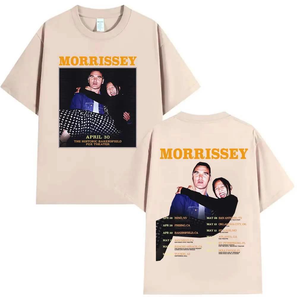 英国バンドモリッシーツアー 2026 グラフィック Tシャツ男性女性原宿ヴィンテージコットン半袖 Tシャツパンクストリート夏