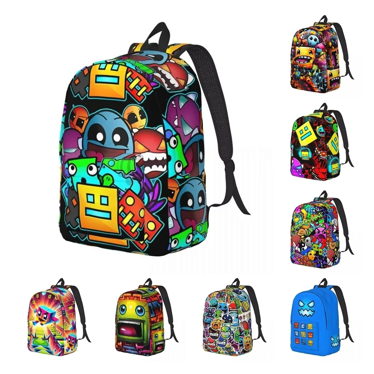 Geometry Cube Gaming Dash Backpack for Men Women Teenage High School Business Daypack Laptop Computer Canvas Bags Sports