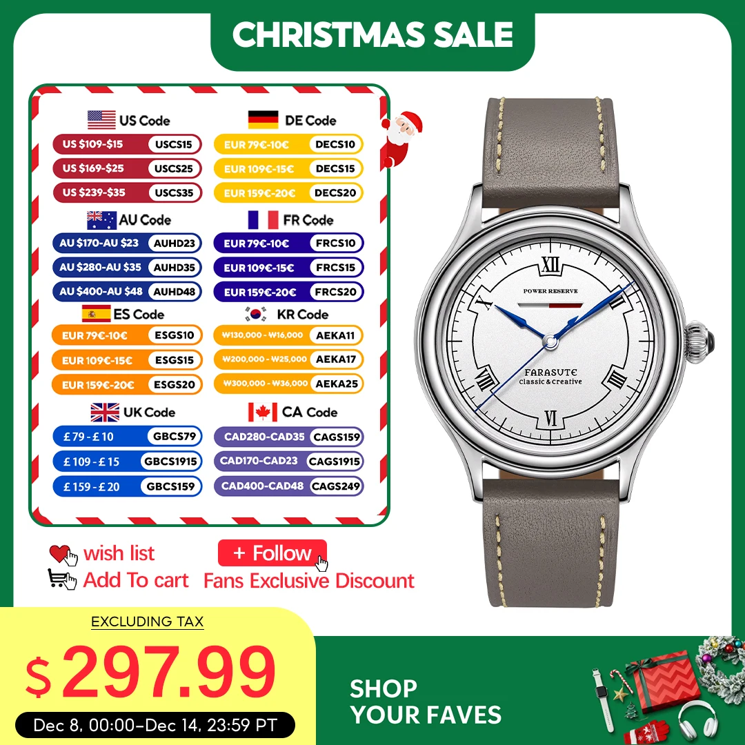 

FARASUTE Luxury Men Manual Mechanical Watch Seagull Movement Power Reserve 80 hours Sapphire Glass stainless steel Watch Reloj