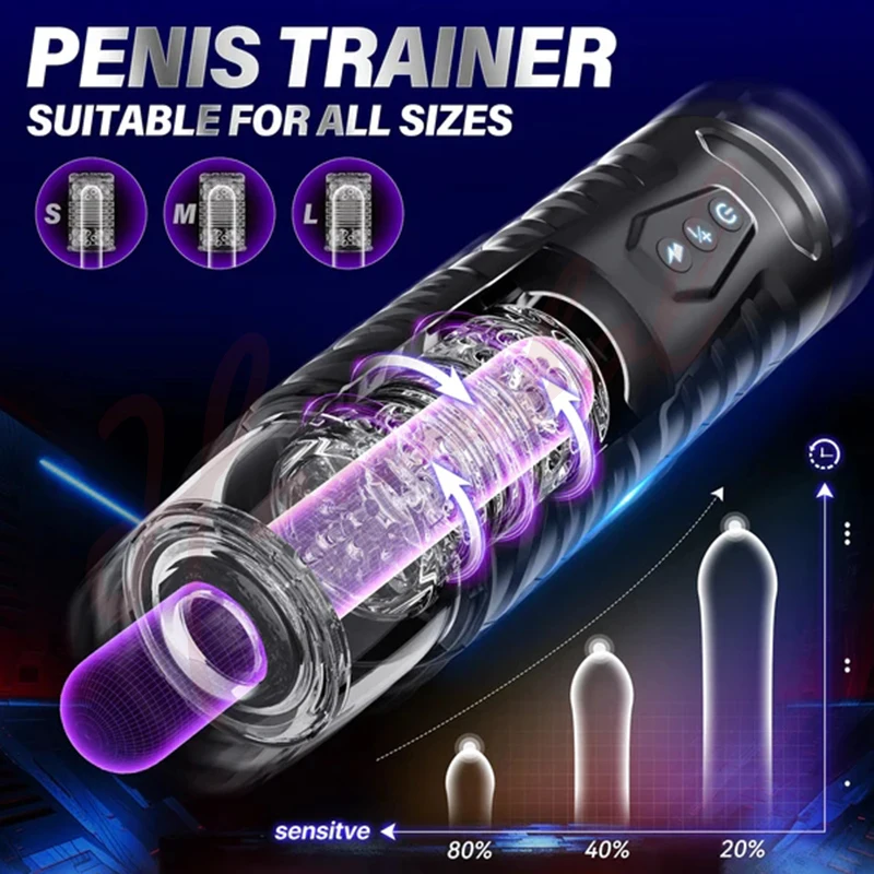 Automatic Male Masturbator Sex Toys for Men Hands Free Pocket Pussy Sex Machine Visual Window Suction Base Electric Penis Pump