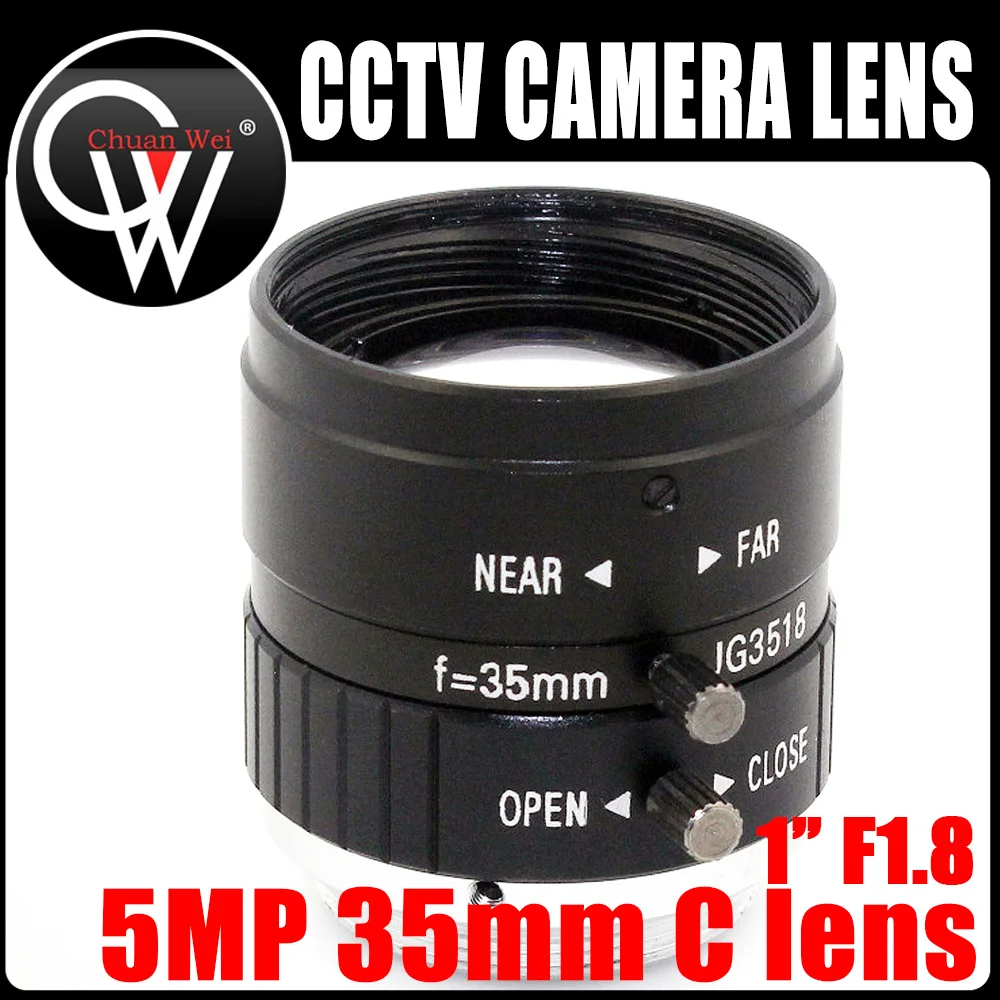 

5MP 35mm lens 1" F1.8 Manual Zoom Focus Iris C Mount Lens CCTV Lens for Microscopes HD AHD CCTV Camera