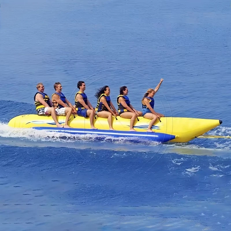 Banana Boat Inflatable Water Sport Games  Outdoor Commercial Tube Towable Sea Floating Banana Boats for 6 Person
