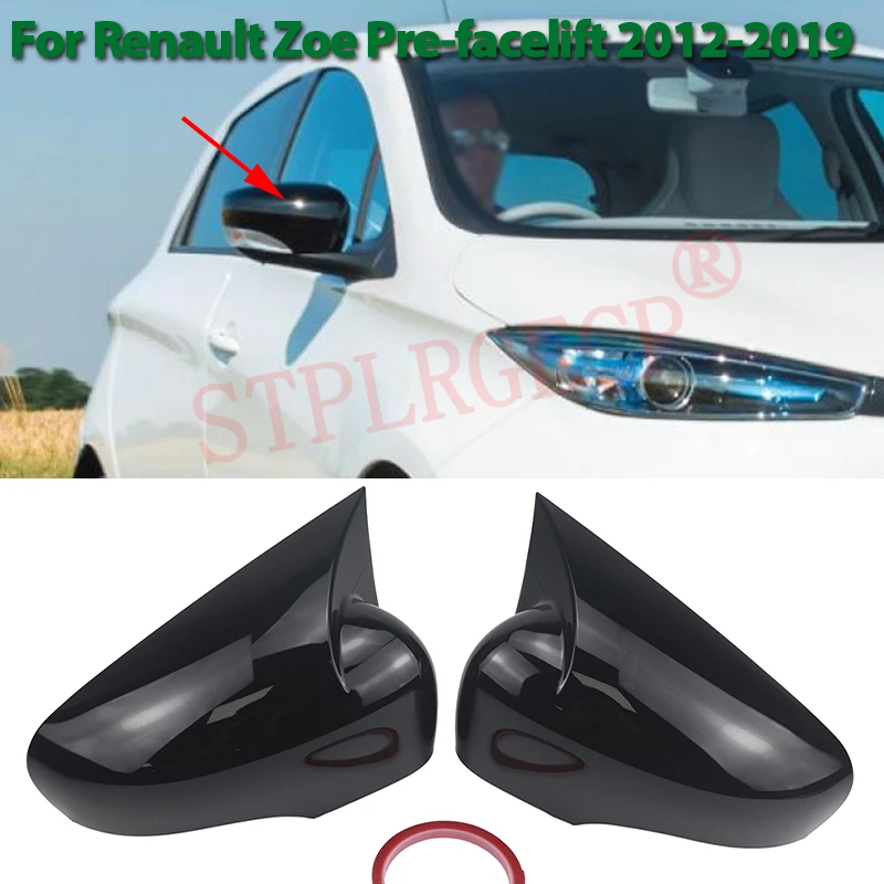 

New M Look Mirror Covers Sticker Rear View Mirror Case Cover Bright Black for Renault Zoe Pre-facelift 2012-2017 2018 2019