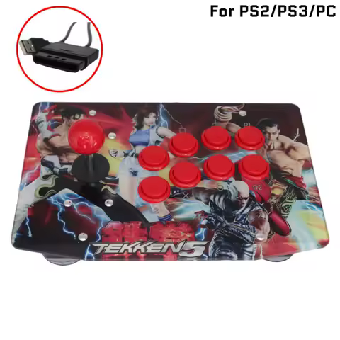 Latest Fightbox RAC-J200S-PS2 8 Buttons Plug &amp; Play ABS Material with Cable Arcade Fight Stick Game Controller for PS2/PS3/PC