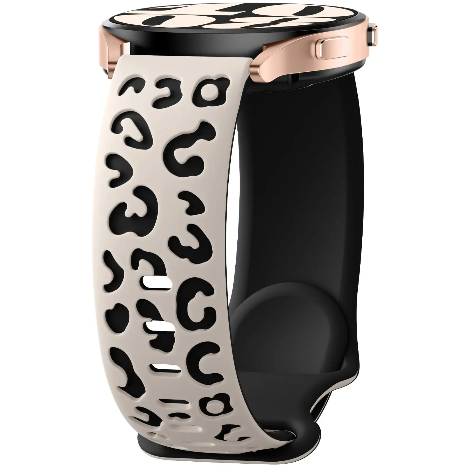 삼성 갤럭시 워치 7/6/5/4/FE 40mm 44mm/갤럭시 워치 6 클래식 43mm 47mm/5 Pro 45mm/4 클래식 42mm 46mm, 20mm 여성용 시계 스트랩용 레오파드 무늬 밴드