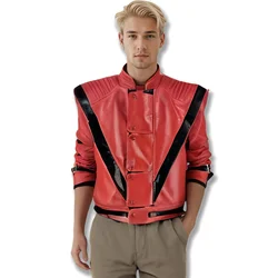 Cosplay Punk Michael Jackson Costumes Thriller Red Black Jacket Halloween Kids Adults Men