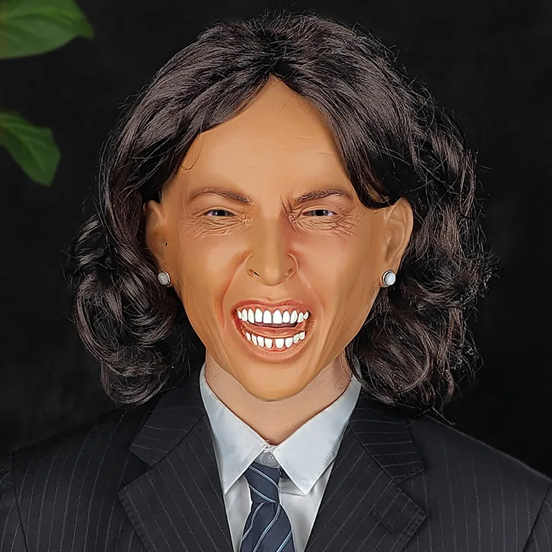 

Presidential Candidate Mask,Women Face Mask with Wig,Latex Kamala Harris Mask,Spoof Female Mask for Halloween Christmas