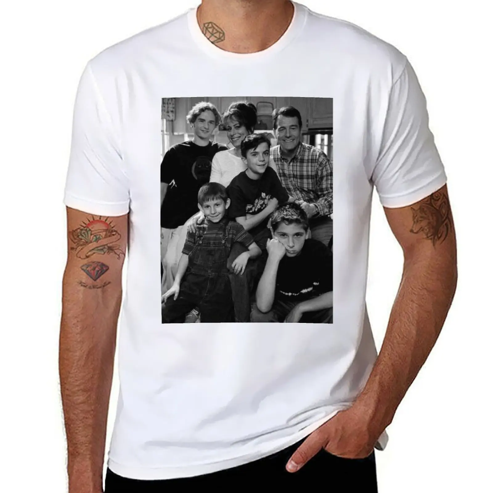 

Malcolm in the Middle B&W photo T-Shirt man t shirts graphic funny t shirts dark humor T-Shirt