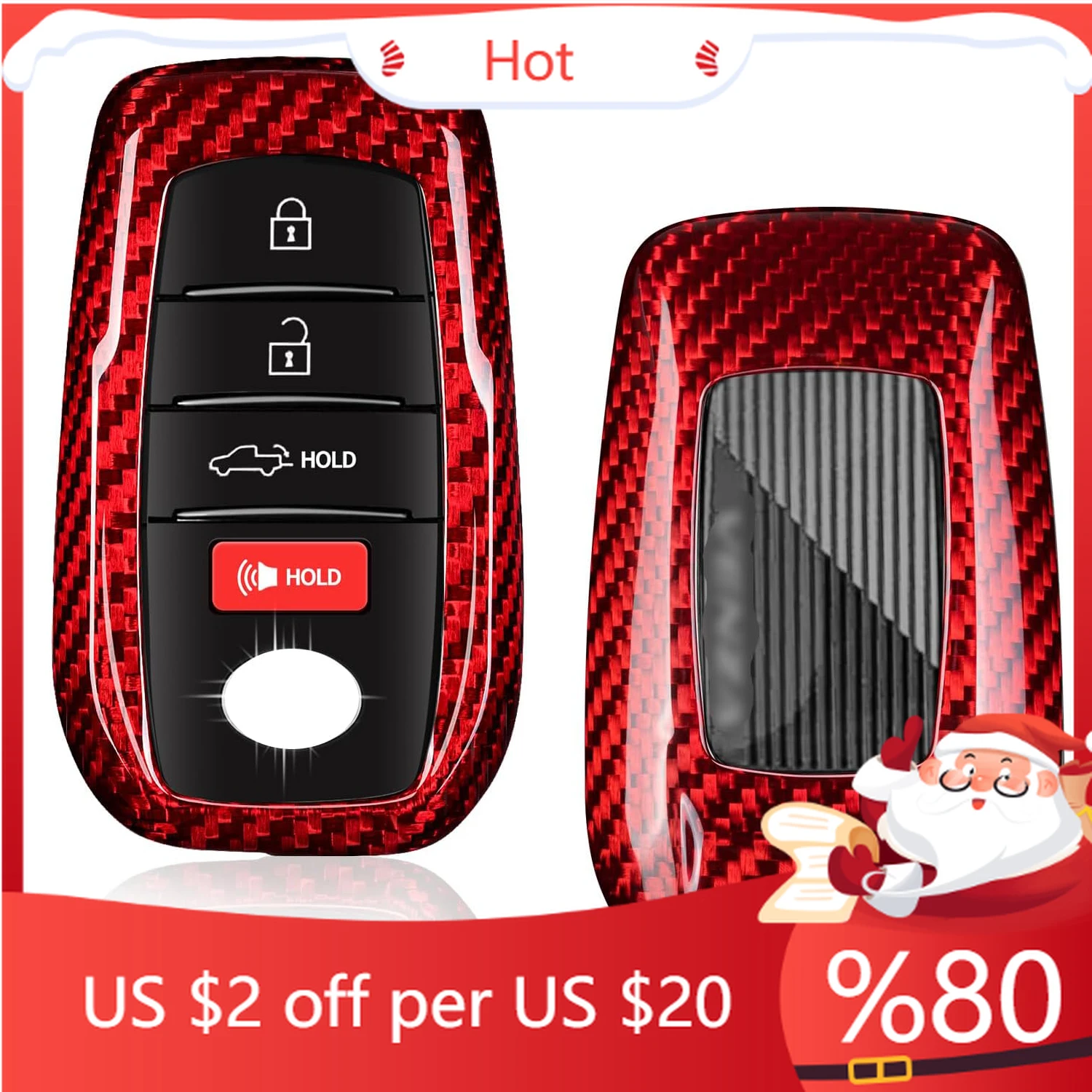 

Hot for Toyota key fob cover Carbon Fiber Key Shell for Toyota Venza RAV4 Land Cruiser Fortuner Mirai Collora Interior Stickers