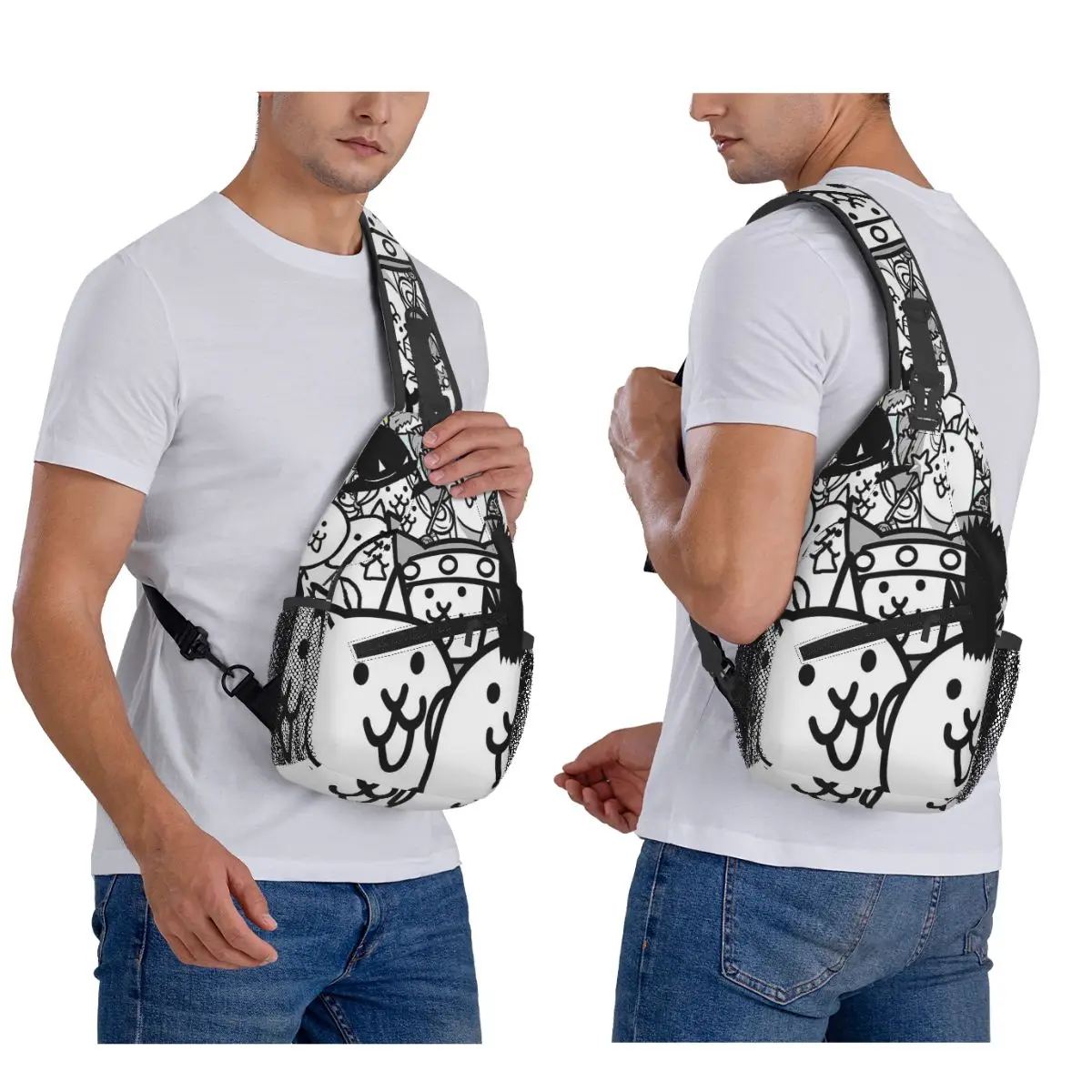 

Nyanko, боевая кошка, нагрудная сумка, мужской рюкзак через плечо, нагрудная сумка, дорожный походный рюкзак, сумка на плечо